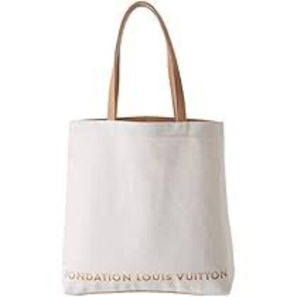 Authentic Fondation Louis Vuitton Tote w/Inner Pocket, Cream/Camel - NWT - Picture 2 of 7